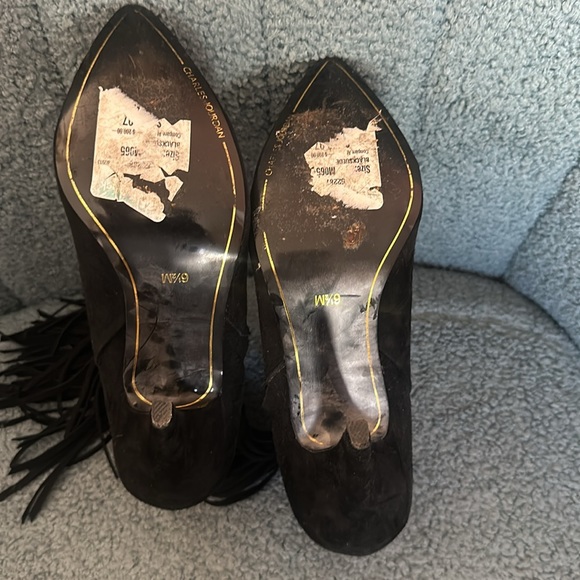 Charles Jourdan Tassle Suède Booties size 6.5 - Picture 4 of 4